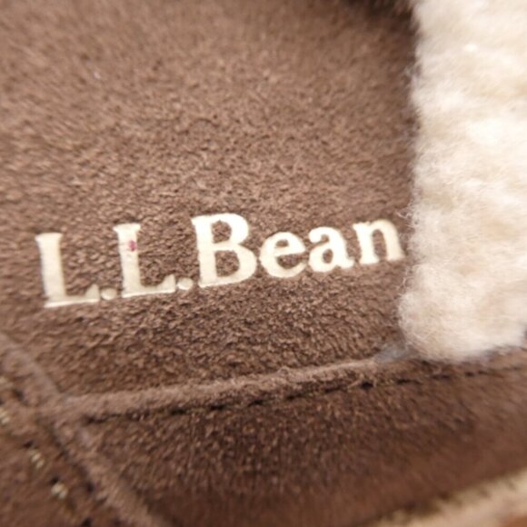 LL Bean Brown Suede Fleece Lined Mountain Slipper Boot Mocs WOmens 10 - Picture 12 of 13